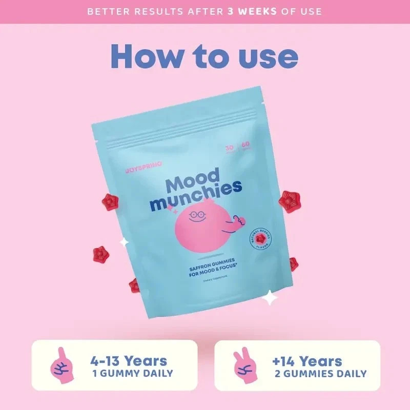 Mood Munchies Saffron Gummies by JoySpring, Supports Healthy Mood & Focus