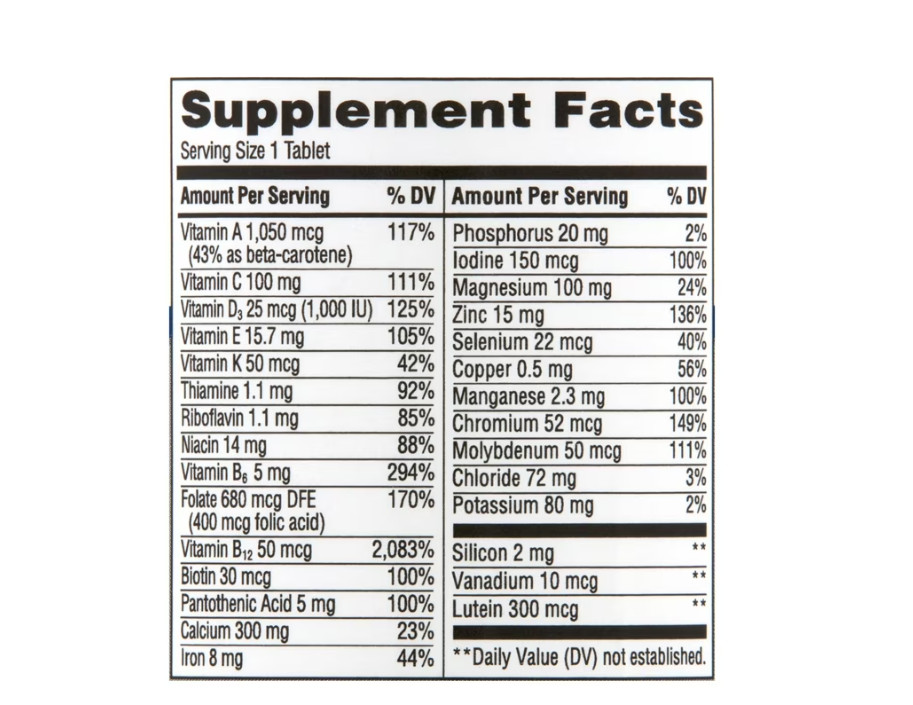 2 PACK Equate Complete Multivitamin/Multimineral Supplement Tablets, Women 50+