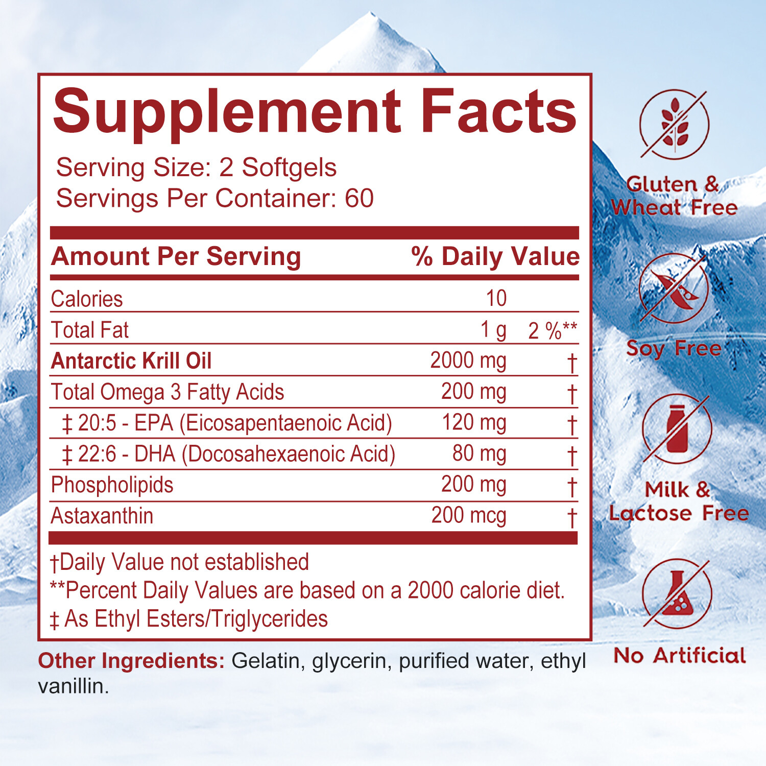 Antarctic Krill Oil -Brain Health,Anti-Aging,Improve Cardiovascular,Joint Health