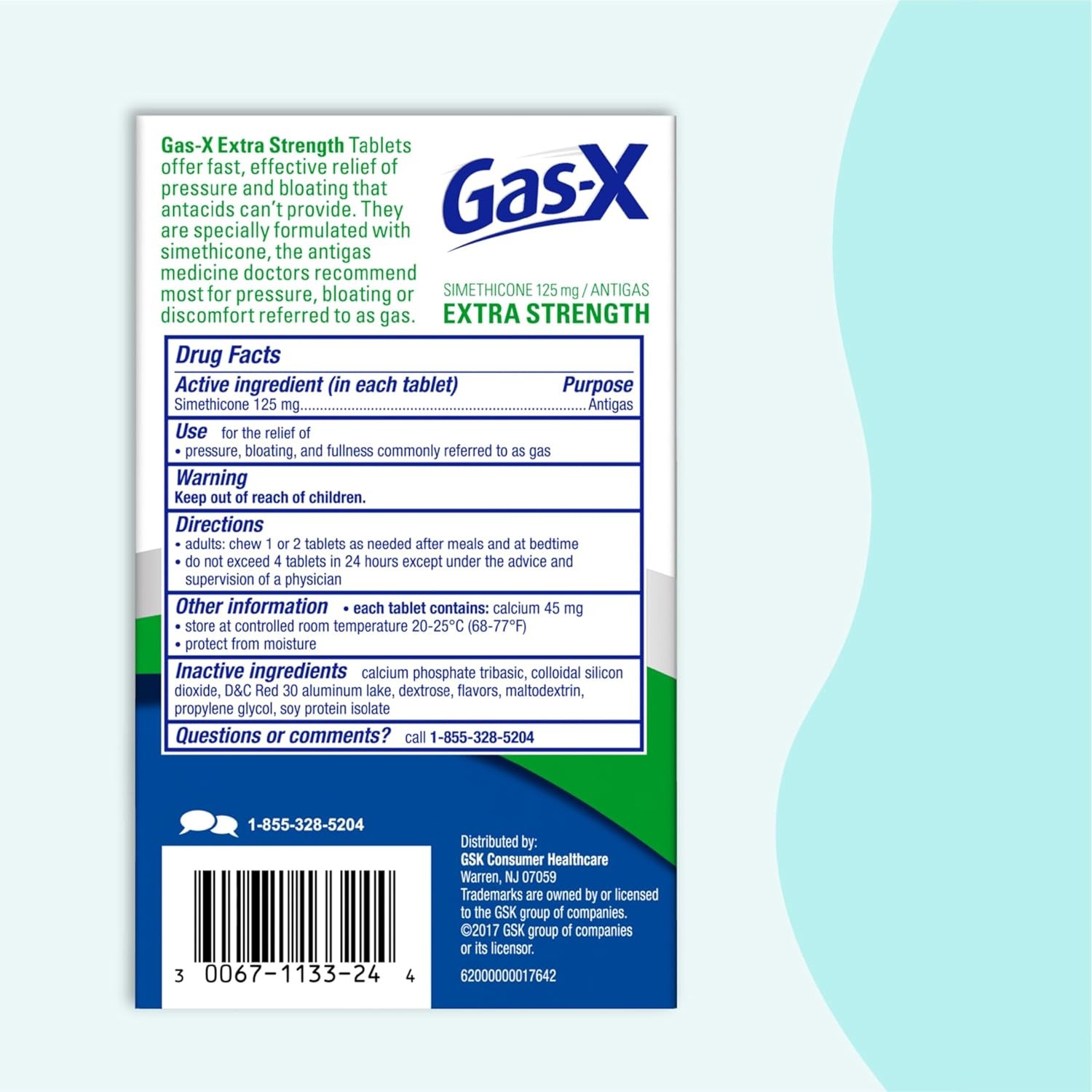Extra Strength Chewable Gas Relief Tablets with Simethicone 125 Mg for Bloating