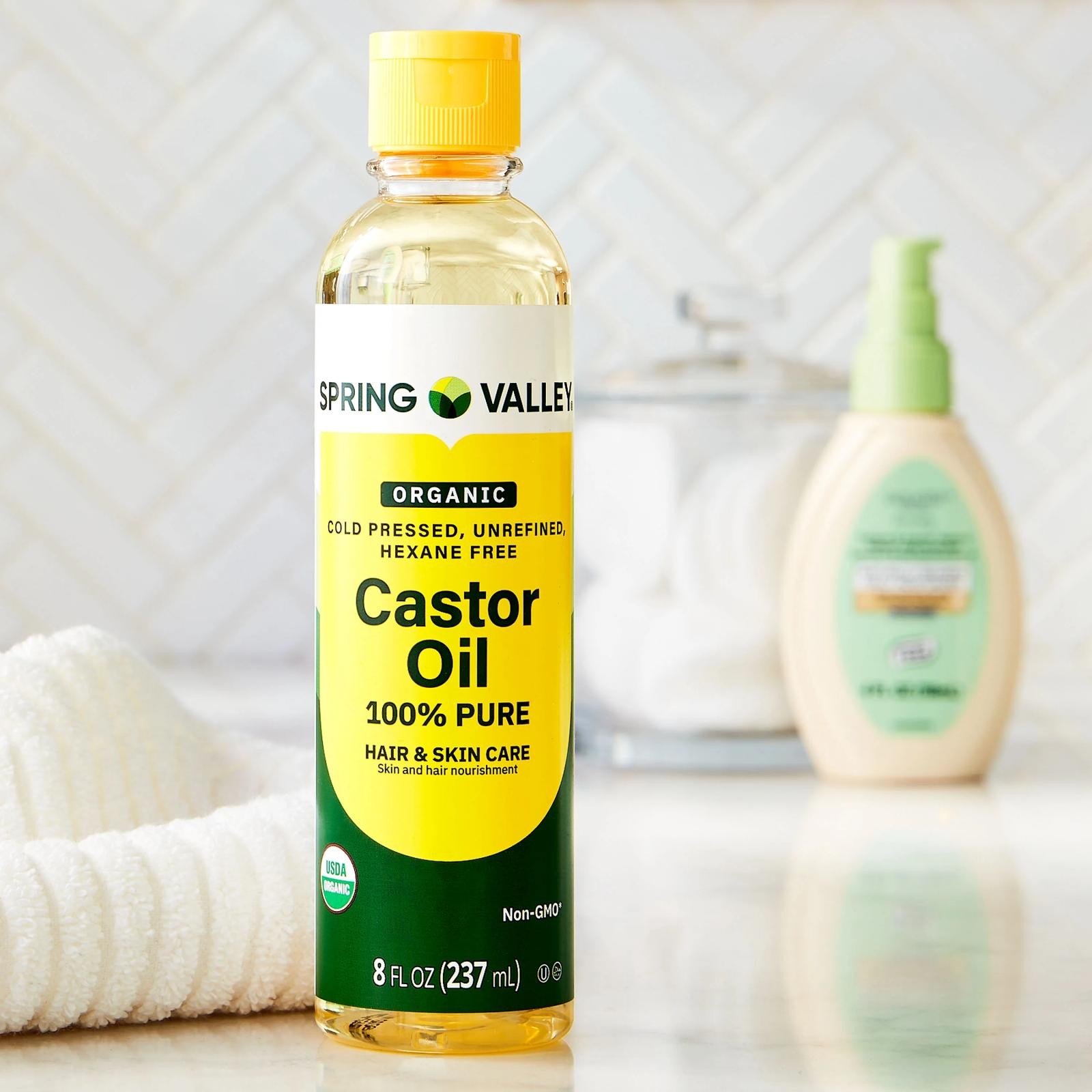 Spring Valley Castor Oil Cold Pressed Unrefined Hexane Free Organic, 8 Fl Oz