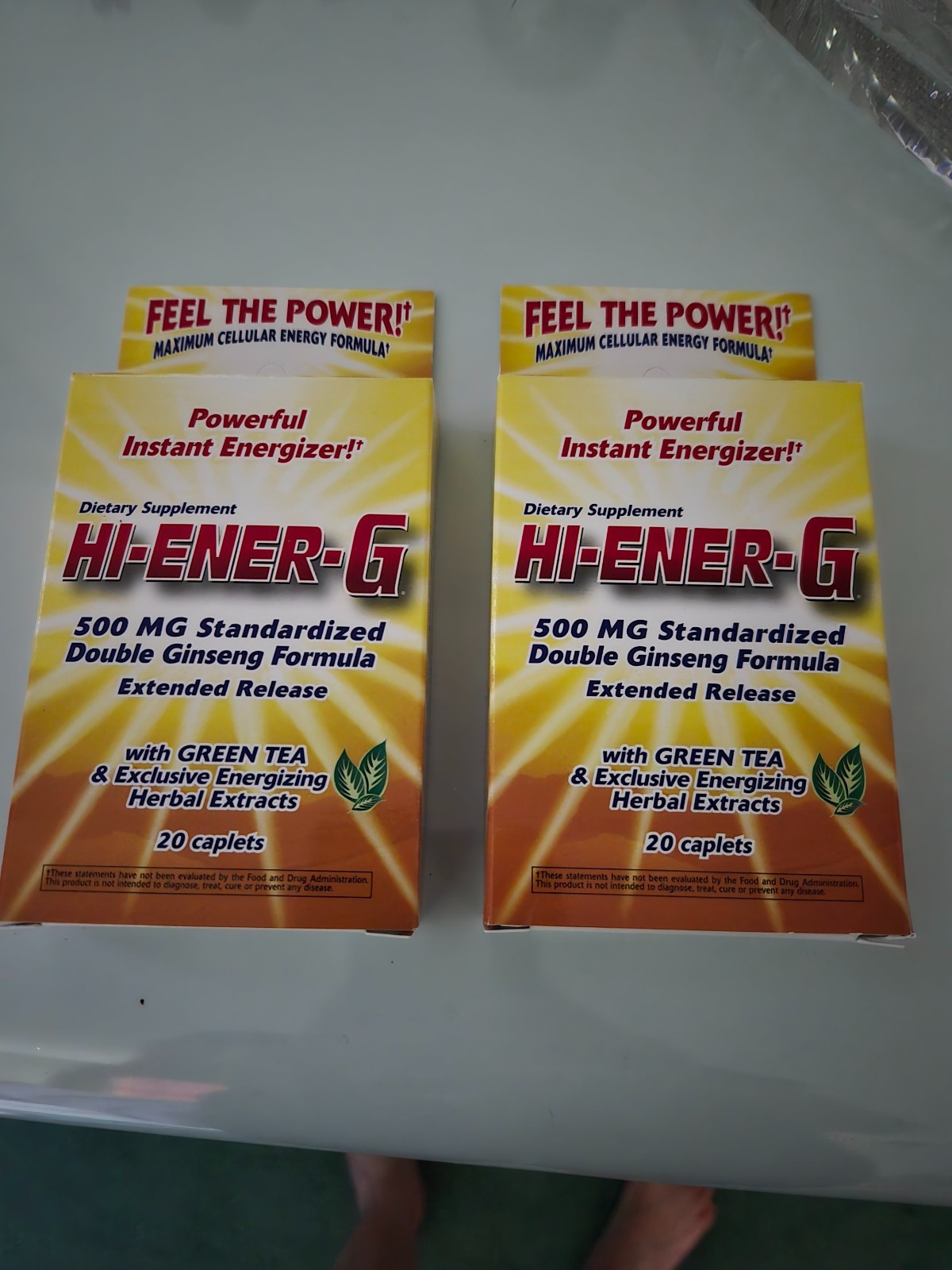 LOT of 2 BOXES – Hi-Ener-G Extended Release 20 Caplets 500 mg