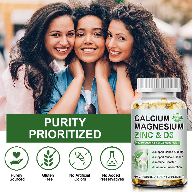 NEW Calcium Magnesium Zinc with Vitamin D3 Support Strong Bone & Muscle Health