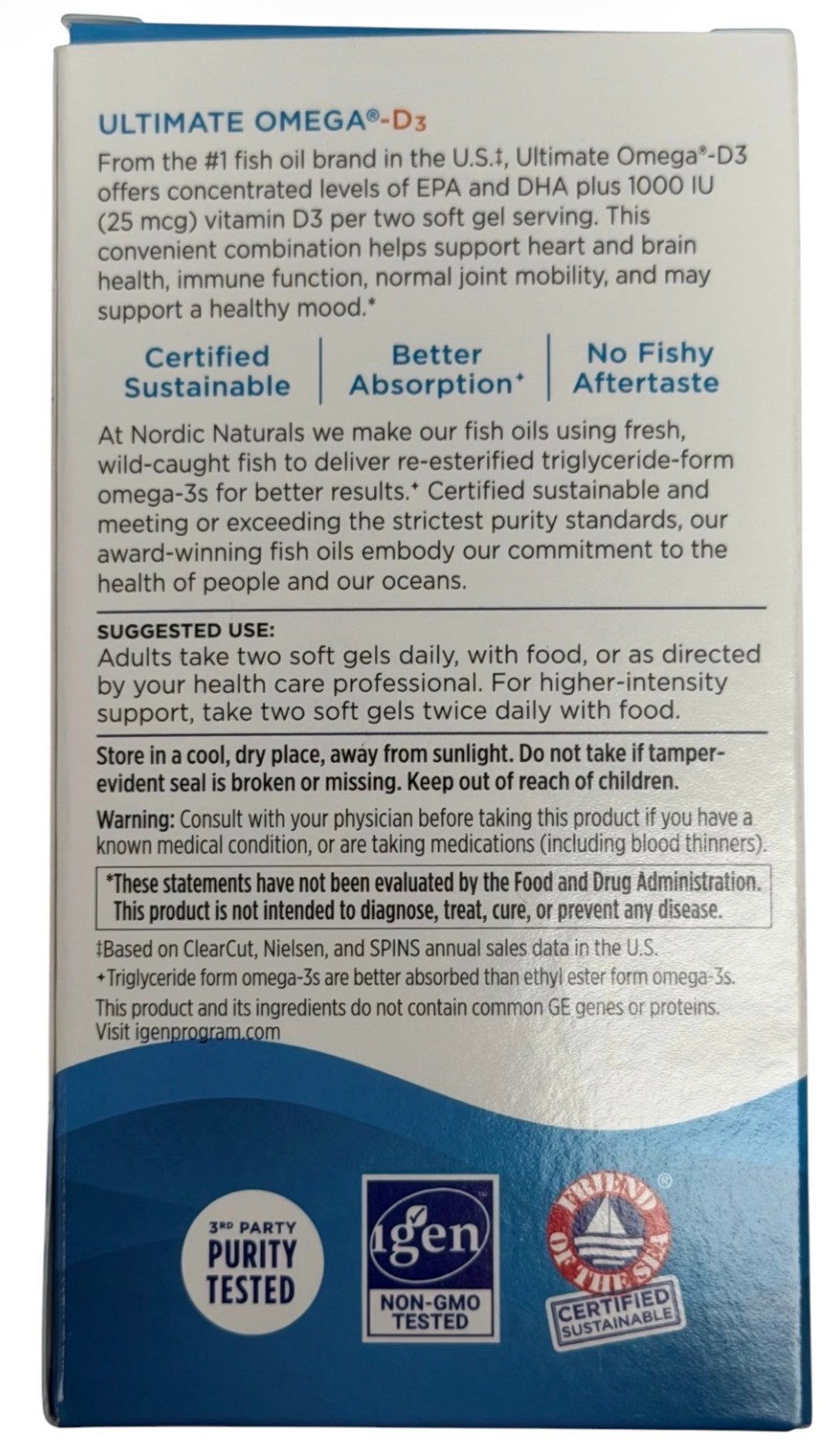 (3 BOXES 60 Soft Gels Each) Nordic Naturals Ultimate Omega-D3 1280mg Exp 04/28
