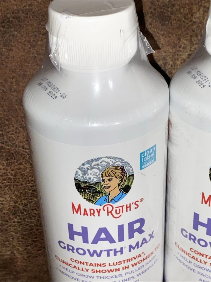 3 New Bottles Mary Ruth’s Hair Growth Max Liposomal Almond Cookie 15.22 floz Lot