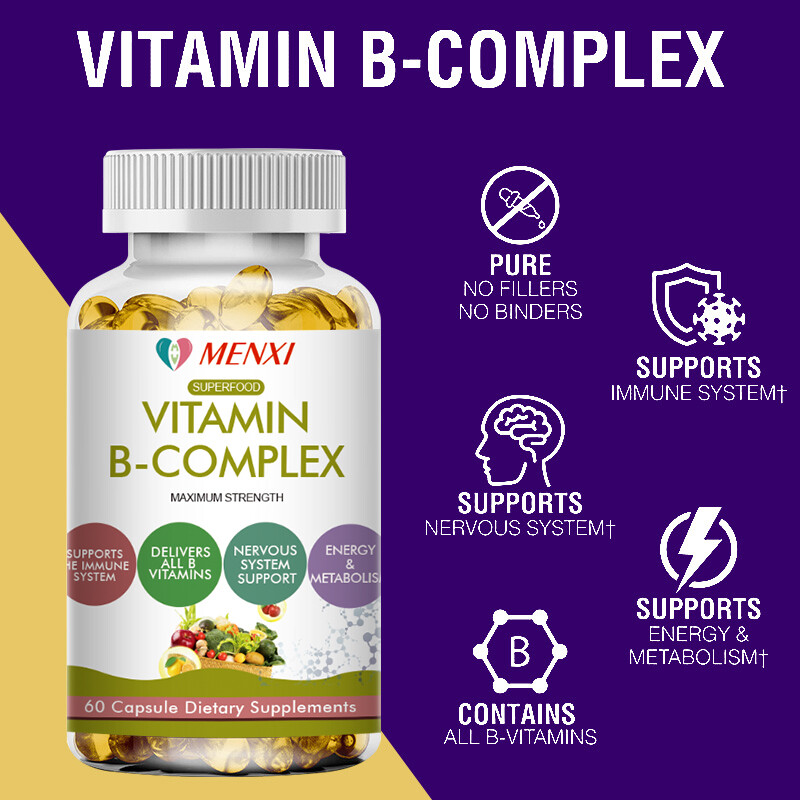 Vitamin B Complex Capsules With Vitamin B1, B2, B3, B5, B6, B12 – High Potency