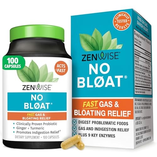 Zenwise Health No Bloat Digestive Enzymes for Gut Health, Gas & Bloating Relief