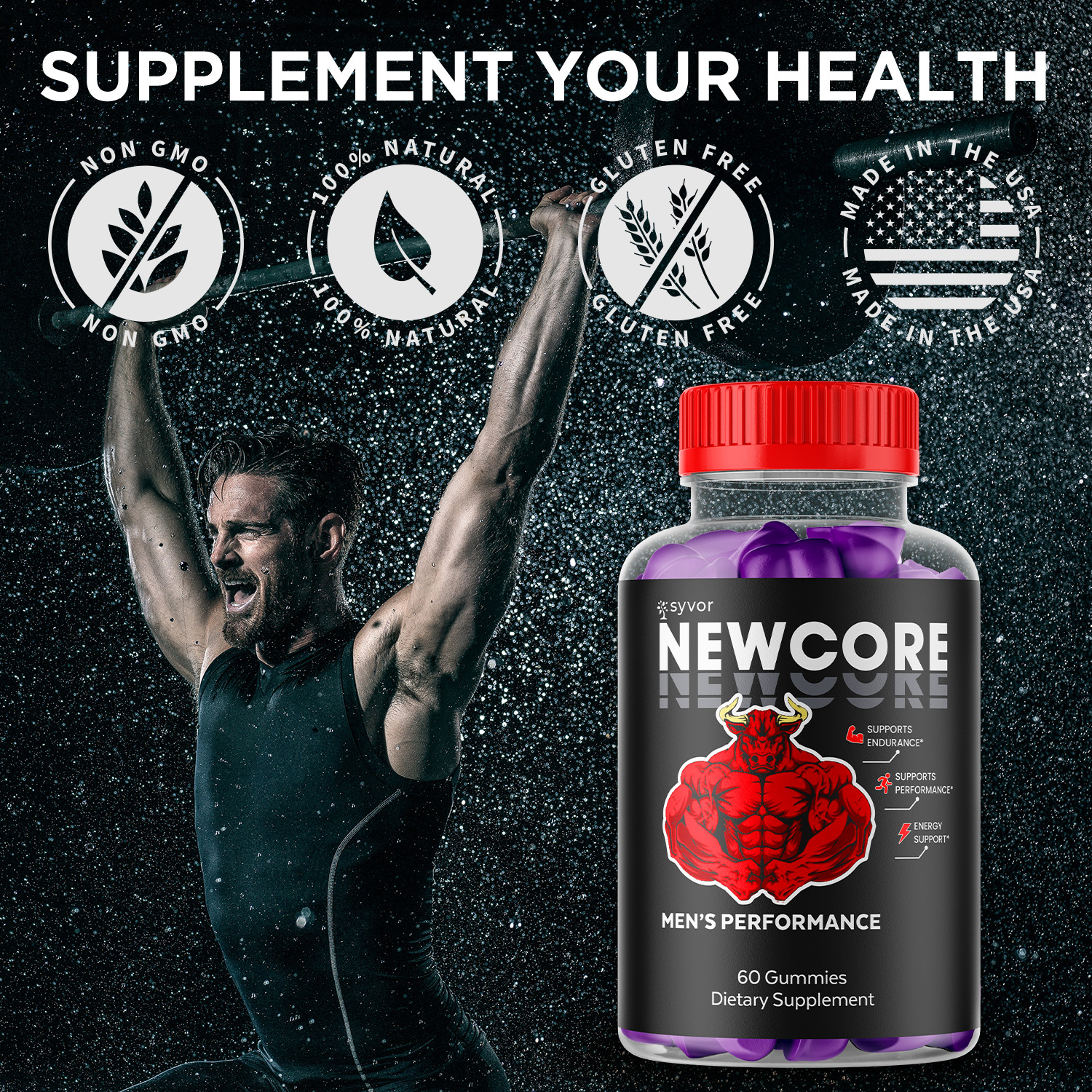 (5 Pack) Newcore for Men Advanced Formula NewCore Vitamin Supplement 300 Gummies