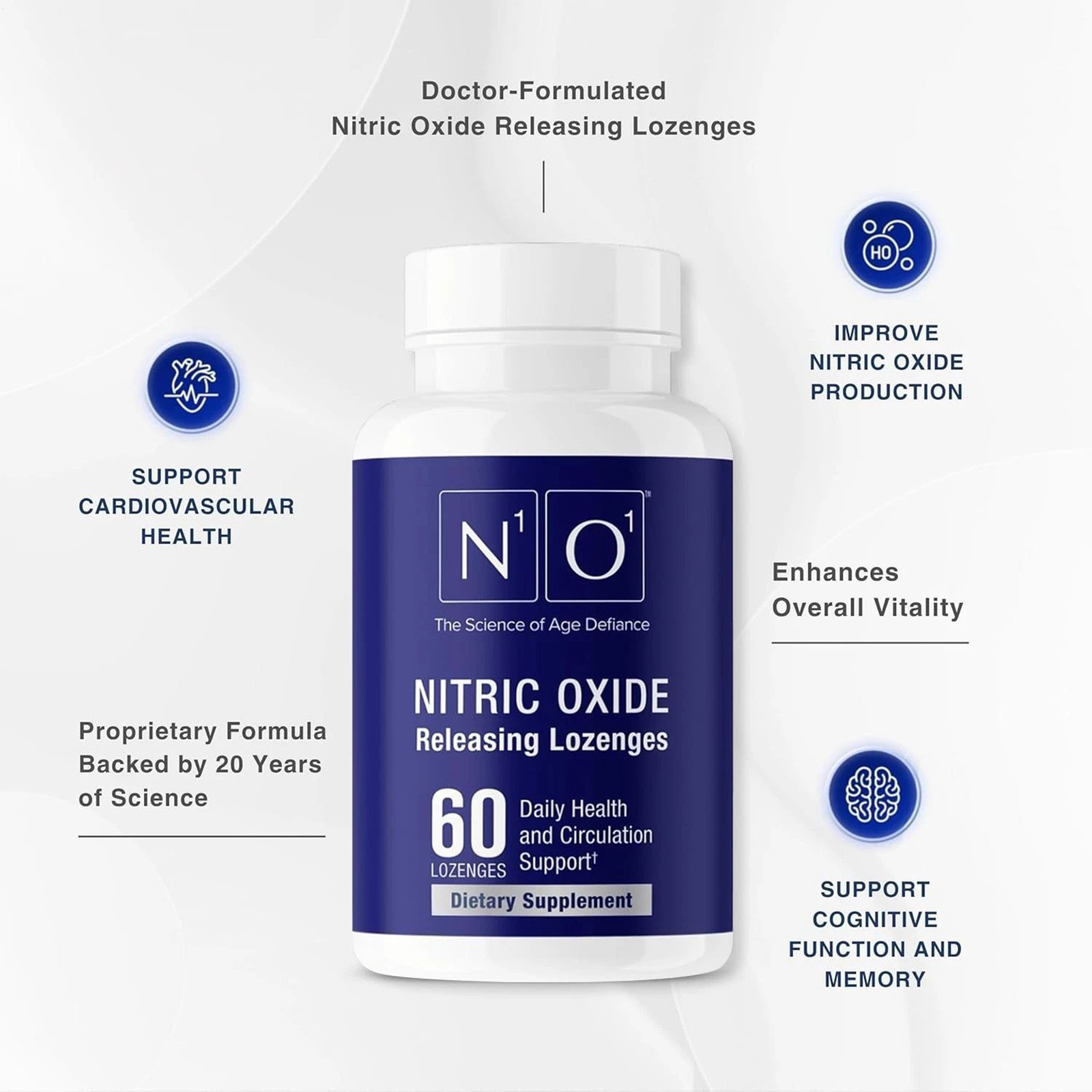 N1O1 Oxide Lozenges 60ct Supplement For Heart Health Circulation Nitric US