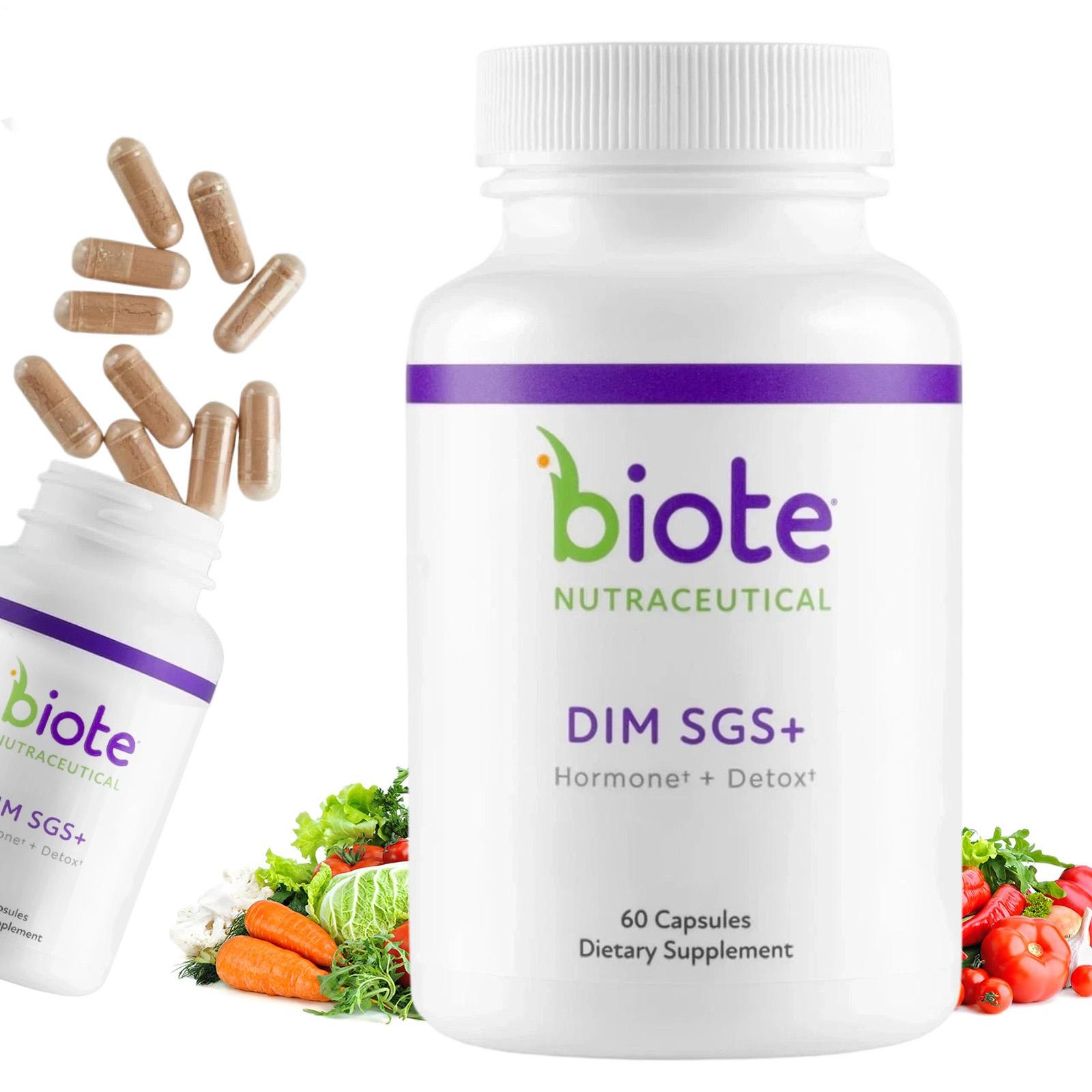 Nutraceutical Biote – DIM SGS + , + Detox Supplemen 60 Capsules ( 1 – 3 PACK )