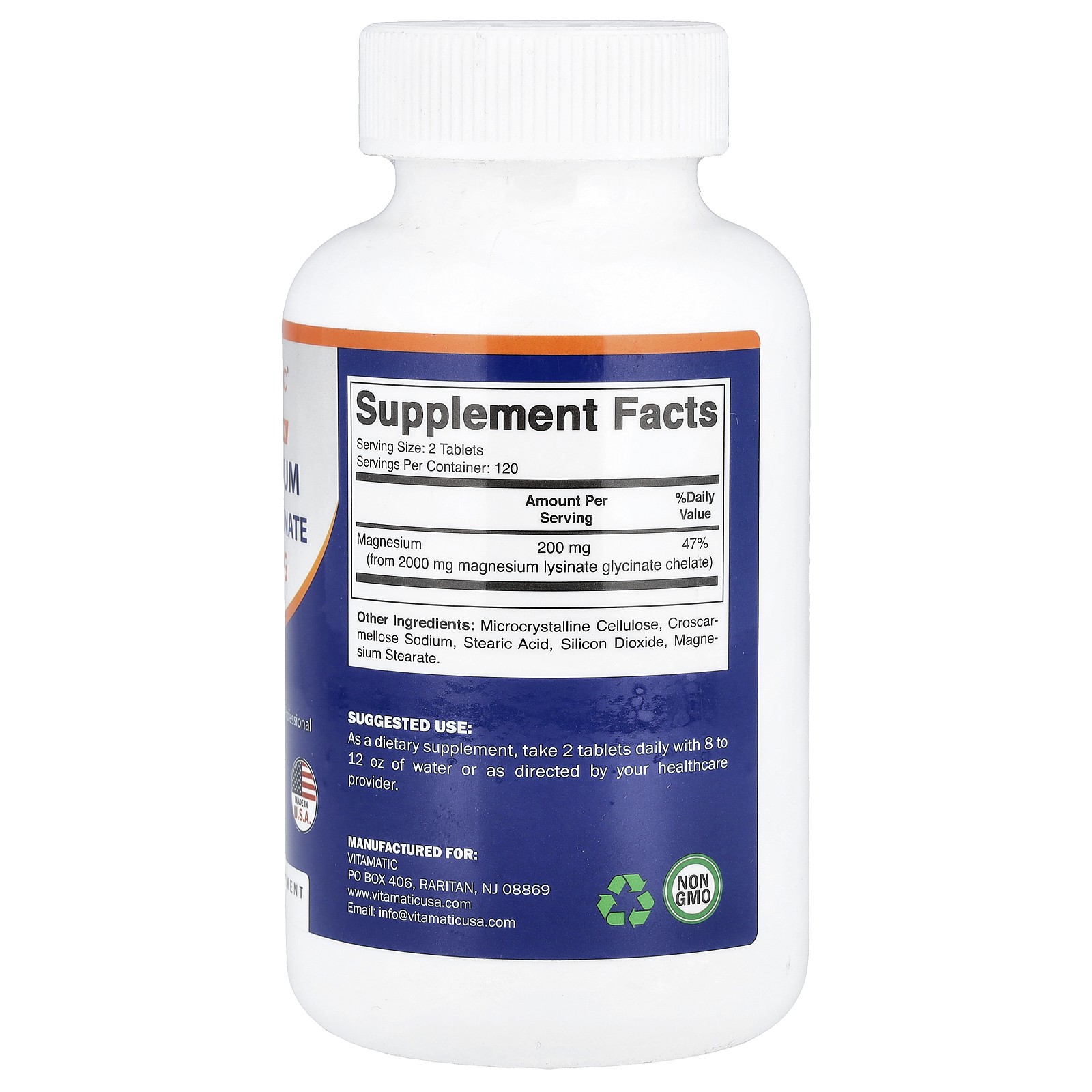 Magnesium Lysine Glycinate, 240 Tablets (1,000 mg per Tablet)