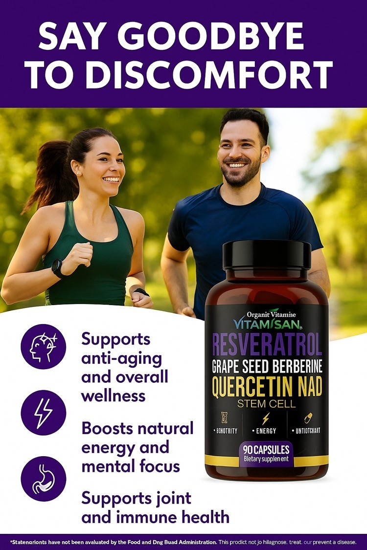 2 Pack – Resveratrol Quercetin NAD Grape Seed Berberine Stem Cell Energy Antioxi