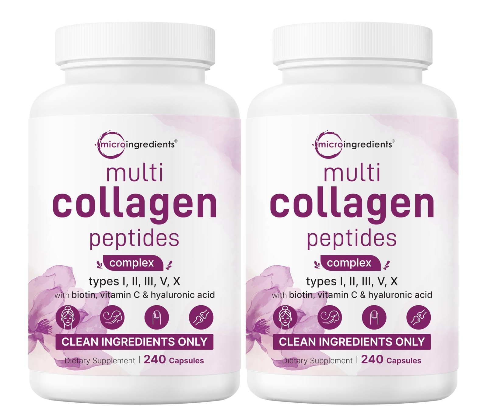 Micro Ingredients 2 Pack Multi Collagen Pills for Women 240 Count (Pack of 2)