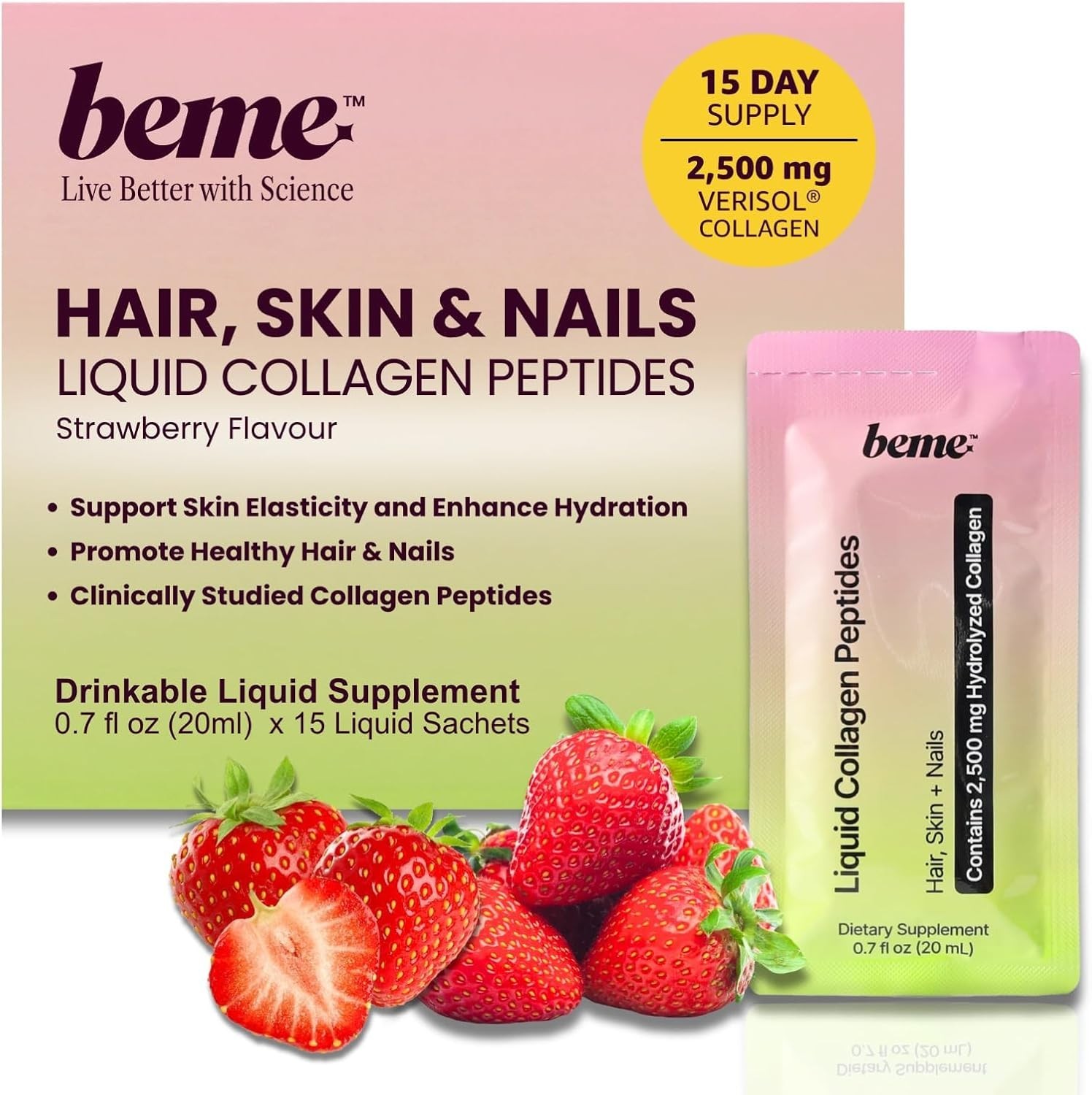 BeMe Liquid Collagen for Women – 2500mg Verisol Collagen Liquid
