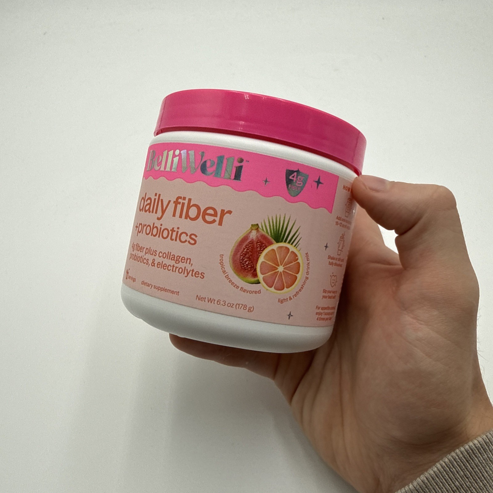 BelliWelli Fiber Supplement- Collagen, Probiotics and Electrolytes, Exp 11/2026