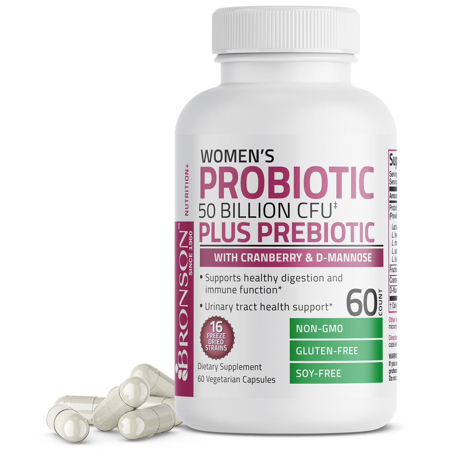 Women’s Probiotic 50 Billion CFU Plus Prebiotic Digestive 60 Vegetarian Capsules