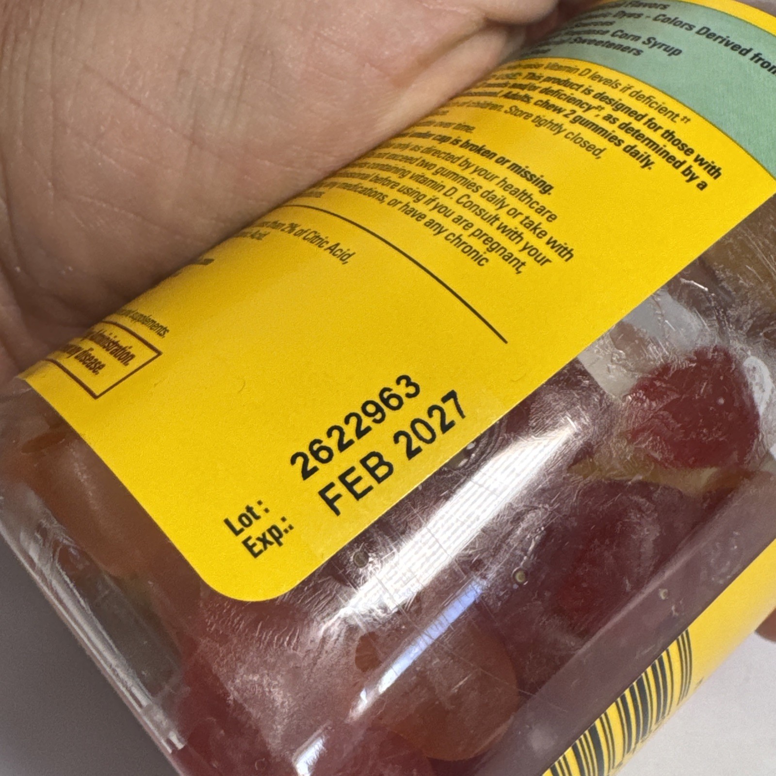 Nature Made Extra Strength D3 Gummies Strawberry Peach & Mango 5000 IU 02/2027