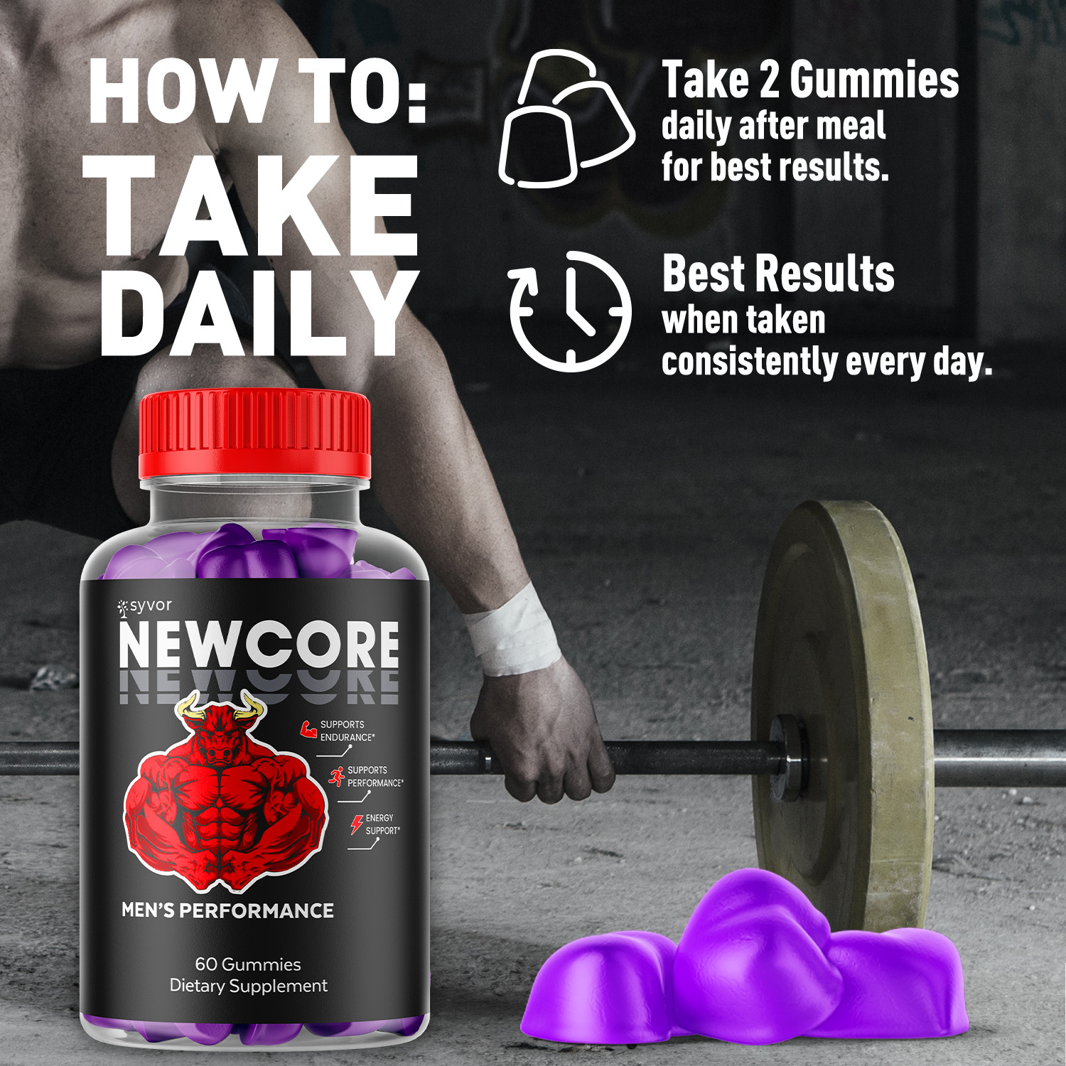 (5 Pack) Newcore for Men Advanced Formula NewCore Vitamin Supplement 300 Gummies