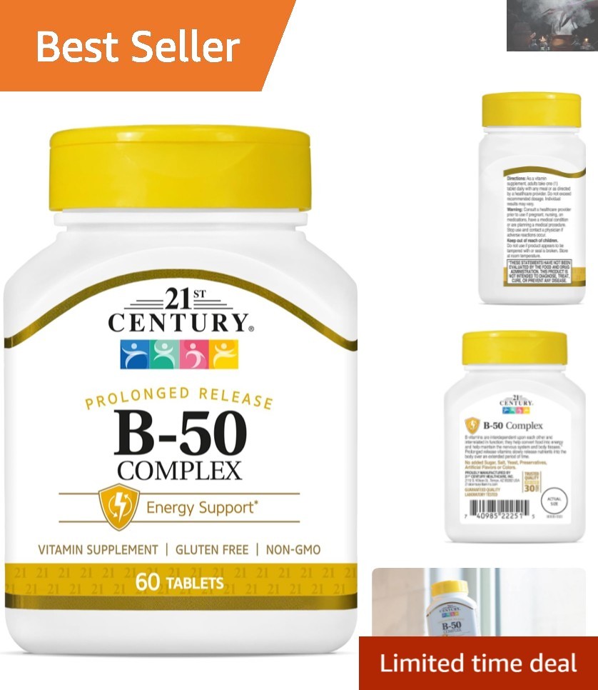 Energy Management with B 50 Complex Tablets – Prolonged Release, 60 Count Bottle