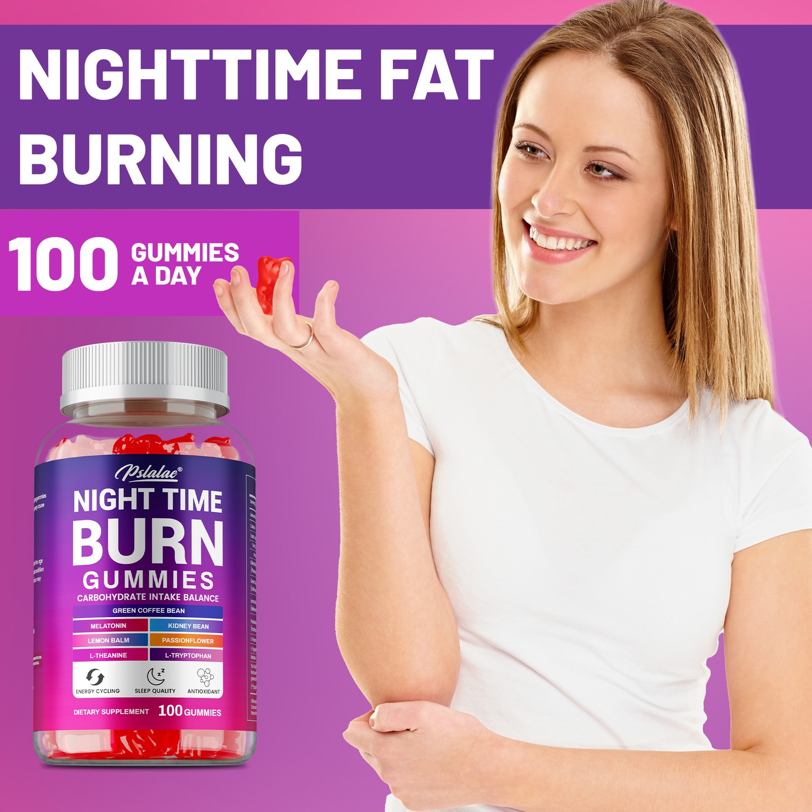Night Time Burn 200pcs -Sleep Support, Weight Management, Metabolism,Fat Burning