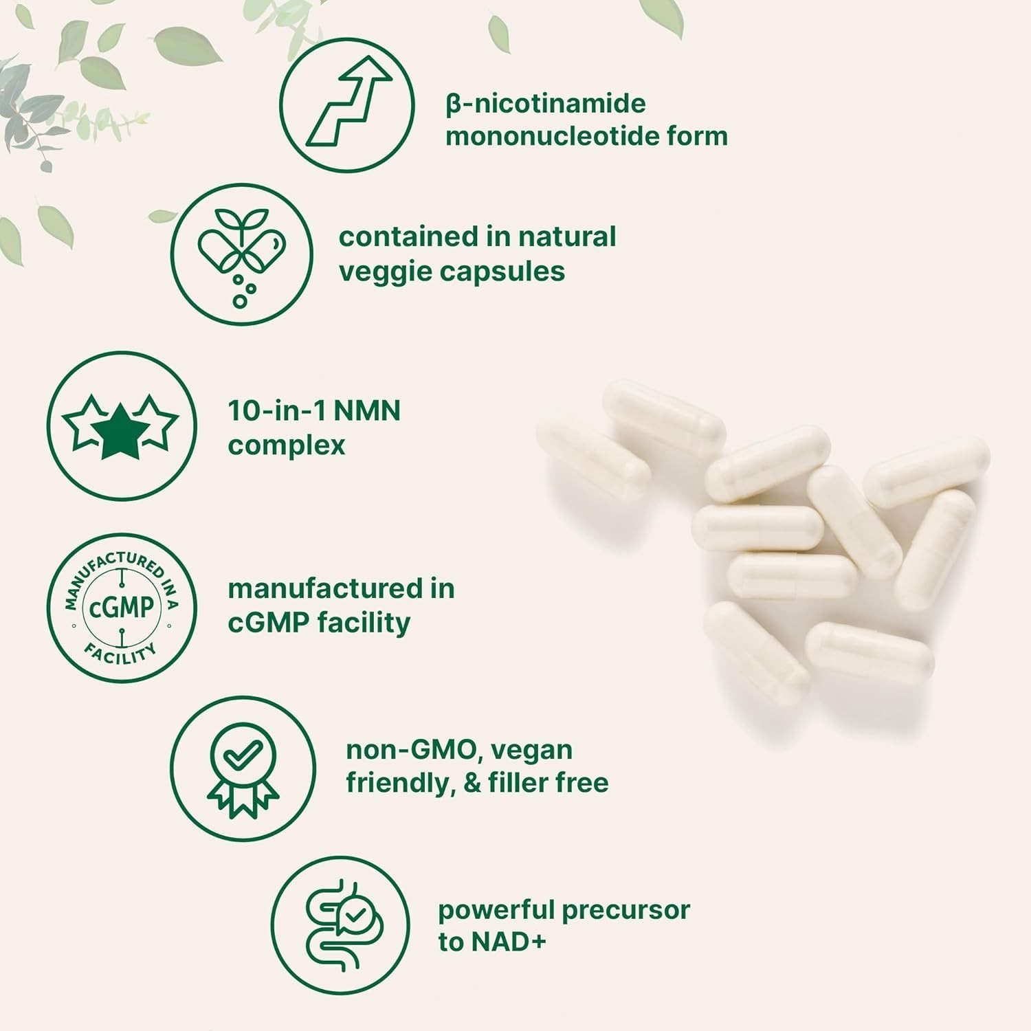 NMN Complex 1,000mg – 120 Caps | 10-in-1 NAD+ Booster