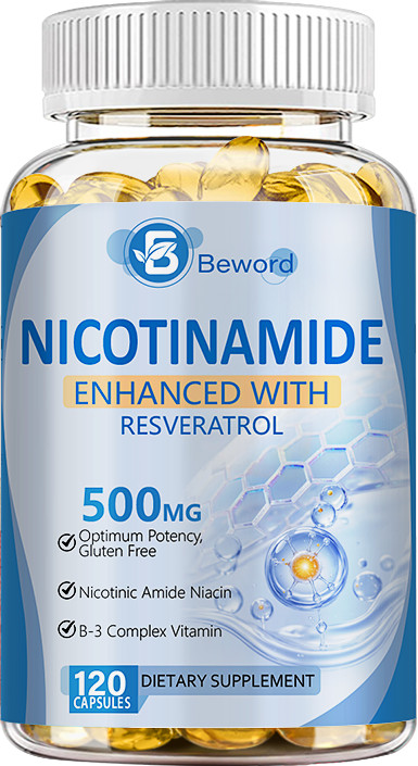 NAD Supplement for Anti-Aging,Energy,Focus / Nicotinamide Resveratrol 120 Caps