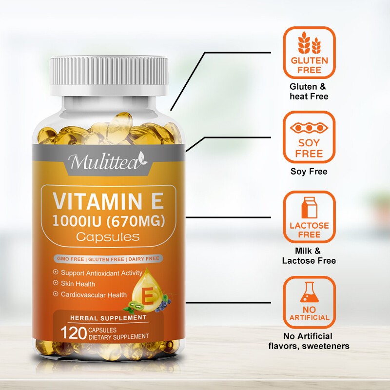 Vitamin E 1000 Iu Capsules 670mg – Supports Skin, Hair, Immune and Eye Health
