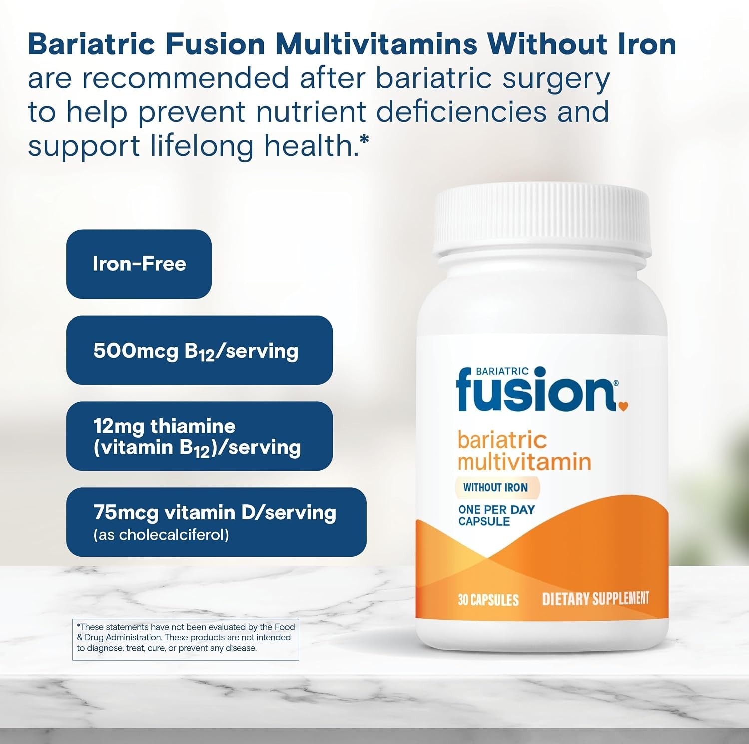 Bariatric Fusion Bariatric Multivitamin Without Iron | 1 Per Day | Post Surgery