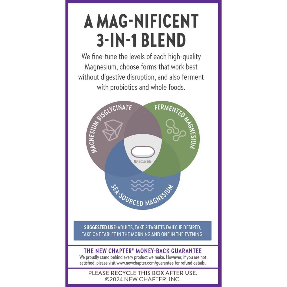New Chapter Magnesium Complex Supplement, 325 mg – 60ct