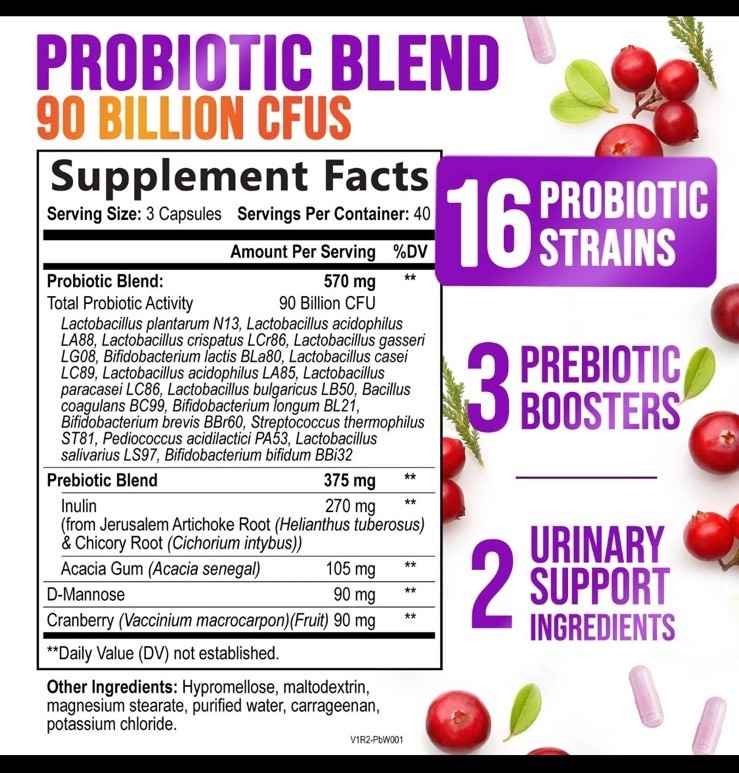 2-Formulated Probiotics for Women with Prebiotics – Womens Probiotic for Support