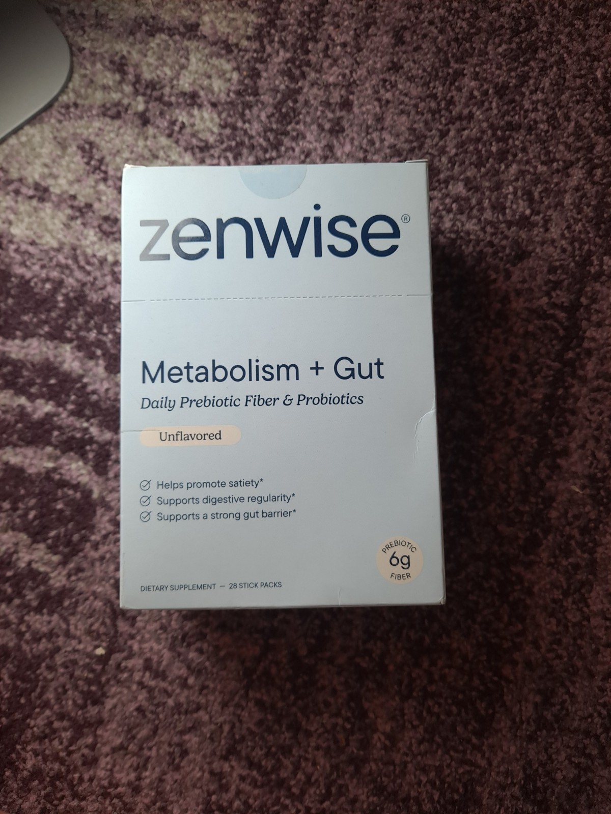 Zenwise Metabolism + Gut Daily Prebiotic Fiber & Probiotics 28 Stick Packs – New