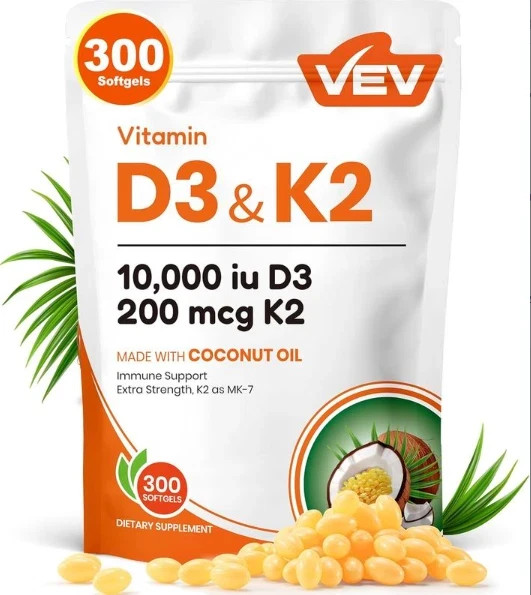 VEV Corefeel Vitamin D3 K2 Softgels / Daily Wellness Supplement /