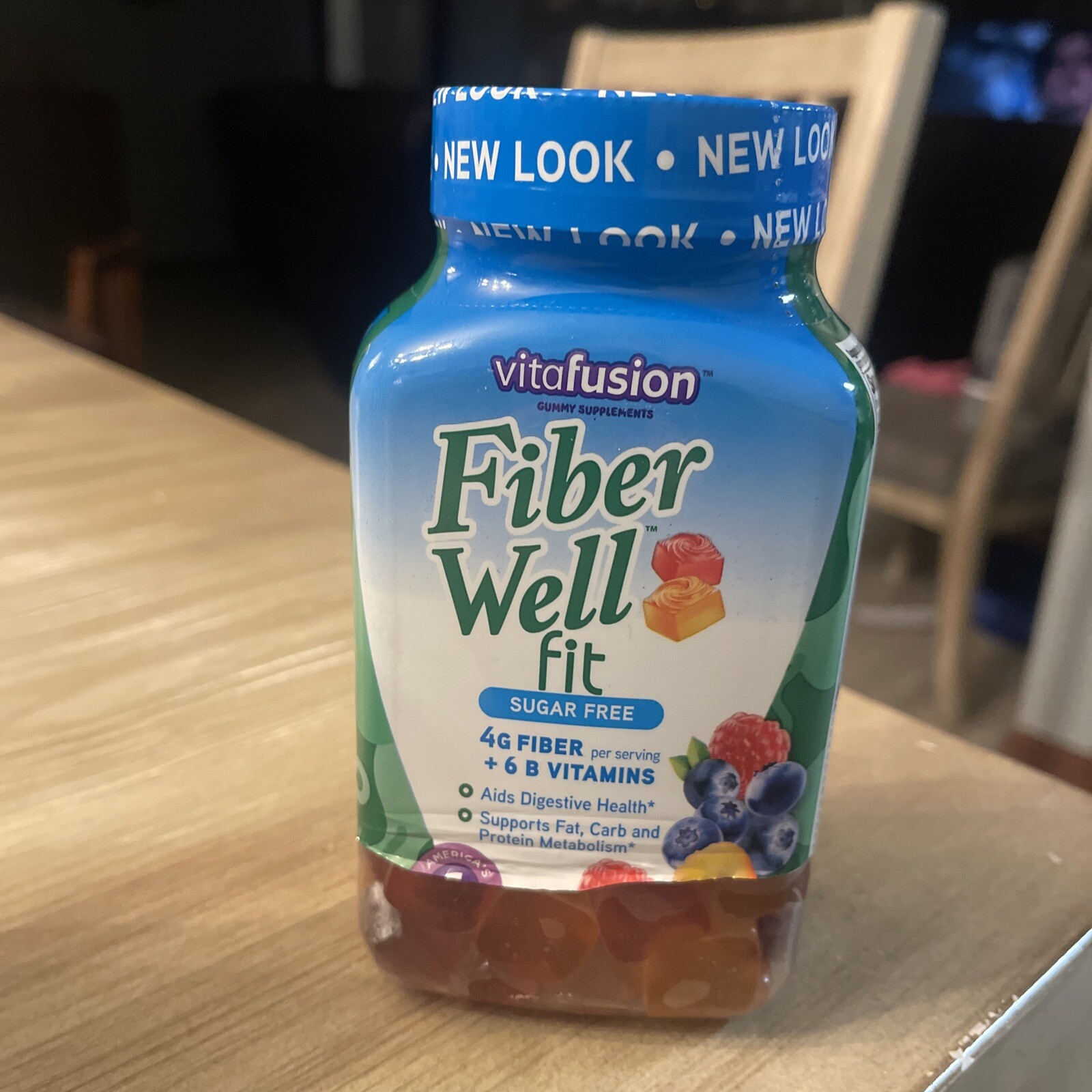 Vitafusion Fiber Well Fit Fiber + B VitaminGummies Peach/Berry 90 Ct Exp 12/2024