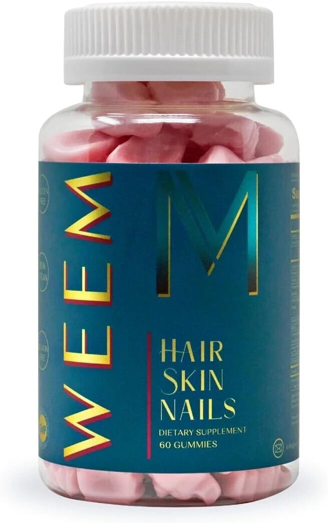 WEEM Hair Skin Nails Supports Gummies – and Healthy Hair – Vegan biotin Vitamins