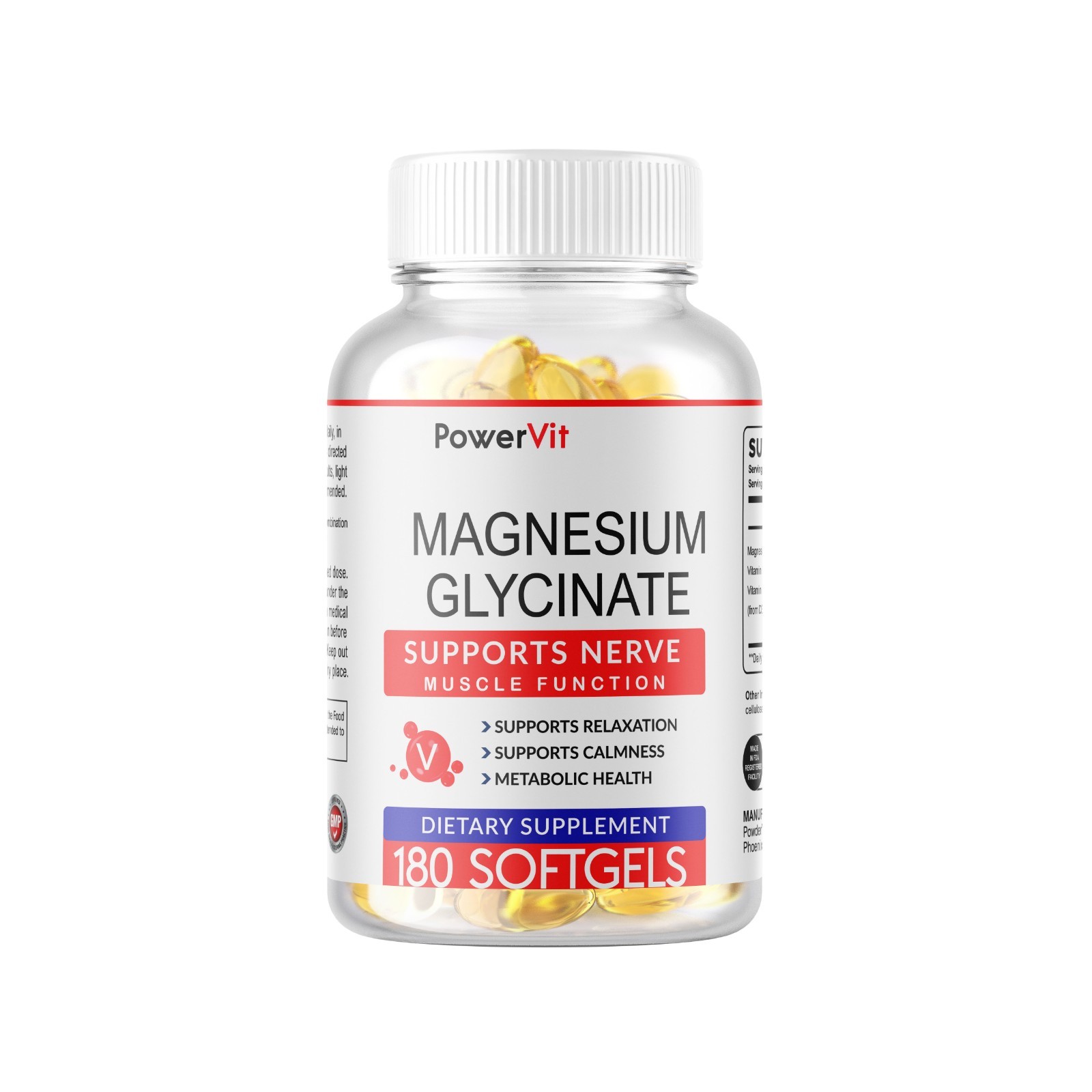 Magnesium Glycinate 400mg – 180 Softgels For Bone, Sleep Stress Relief Support