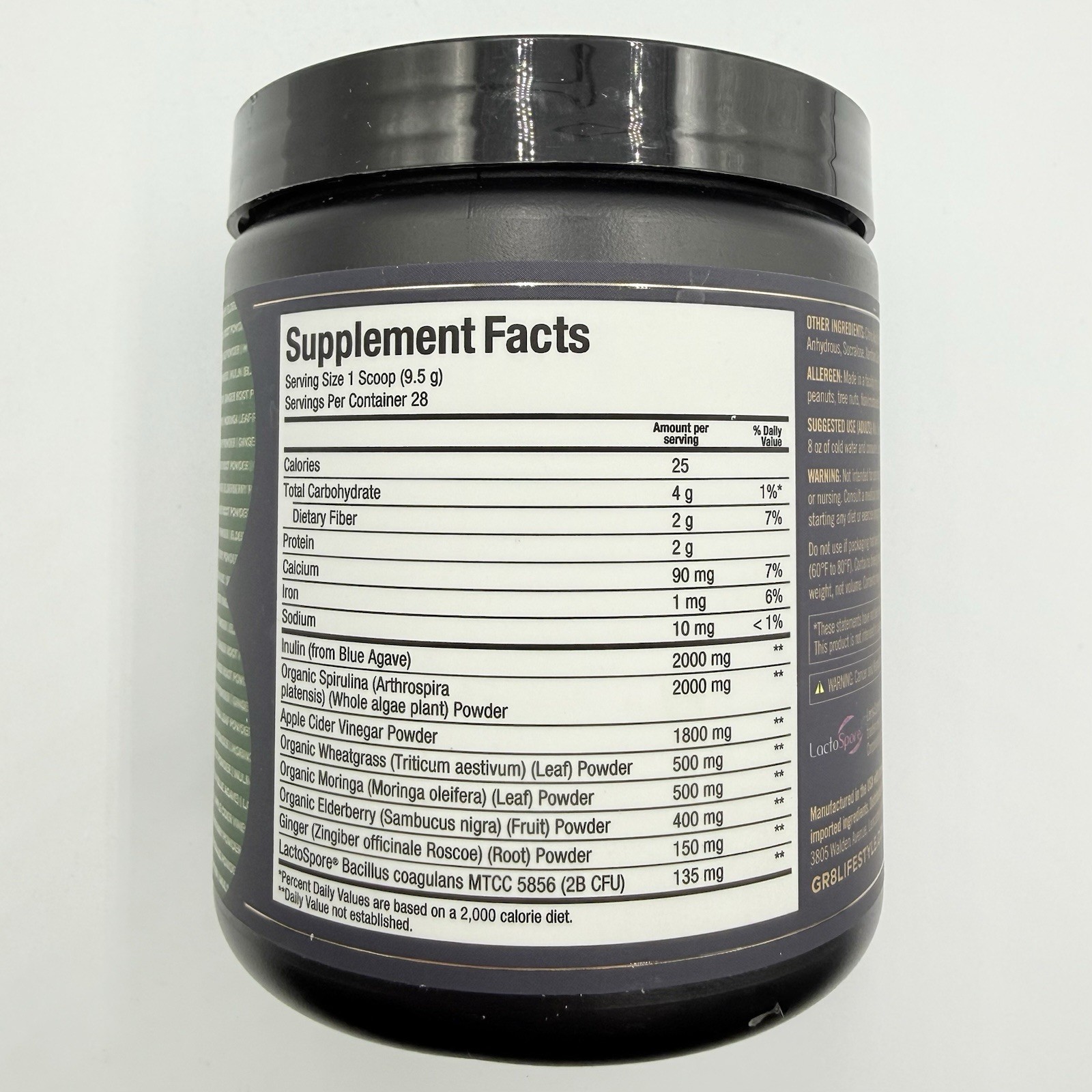 GR8 Lifestyle Activ8 Immunity Gut Health Crisp Green Apple 28 Servings EXP 2027