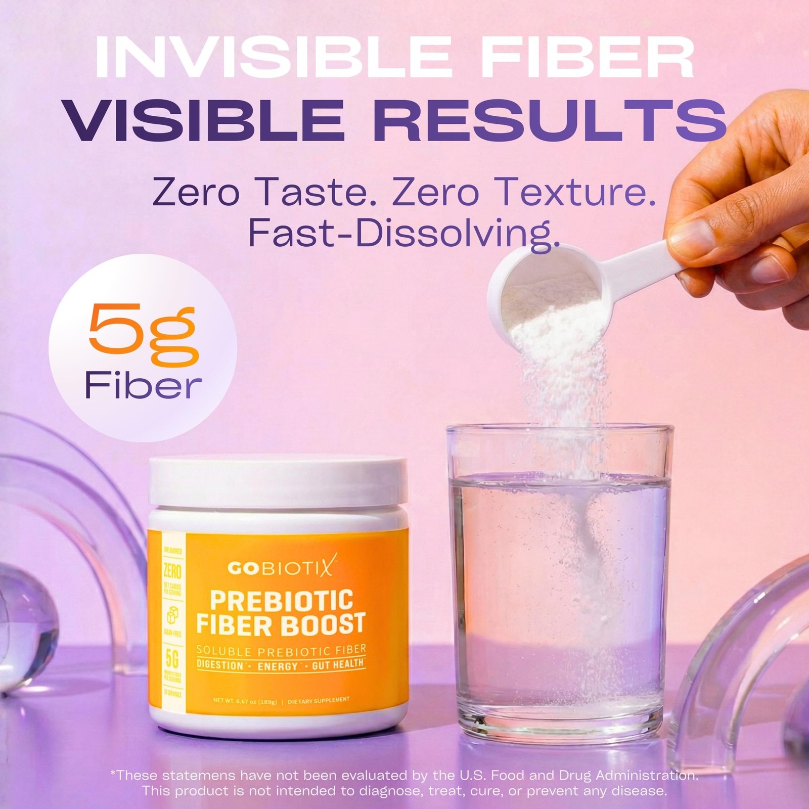 Fiber Supplement Powder with Prebiotics for Digestive Health and Gut Support