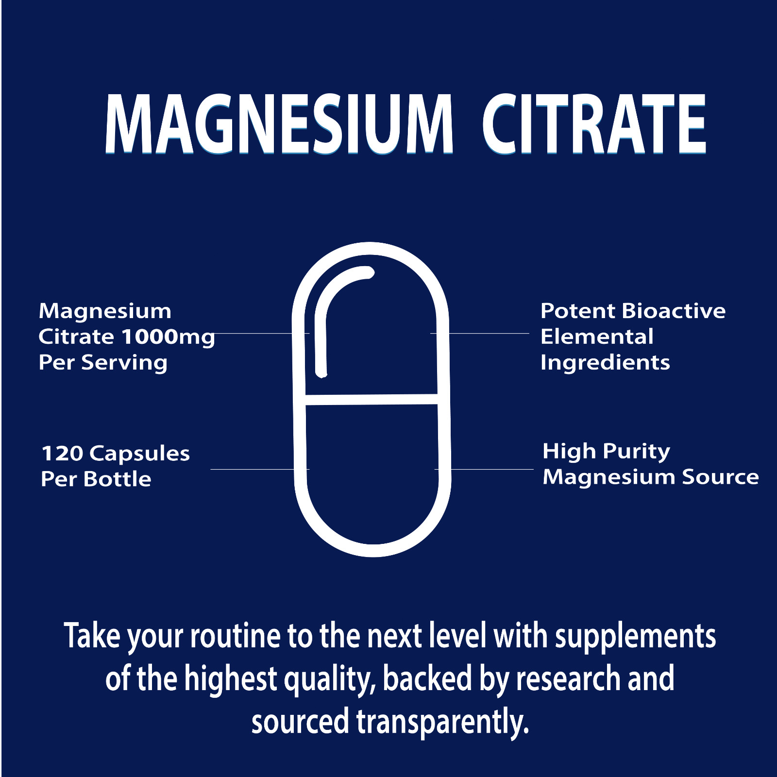 Magnesium Citrate 1000mg Capsules Super Strong Effective Capsules 02/07/2027