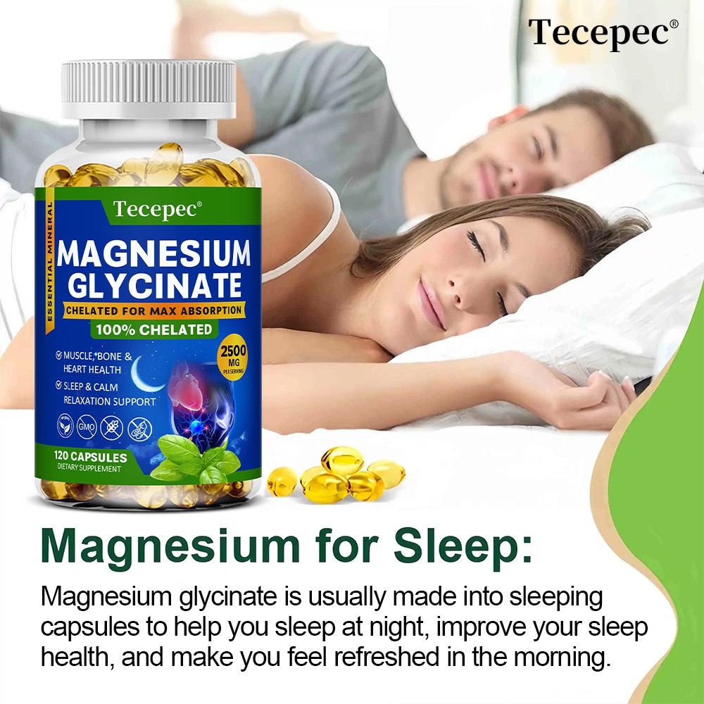 Magnesium Glycinate 2500mg Support Healthy Brain Muscle Joint 30/60/120 Capsules