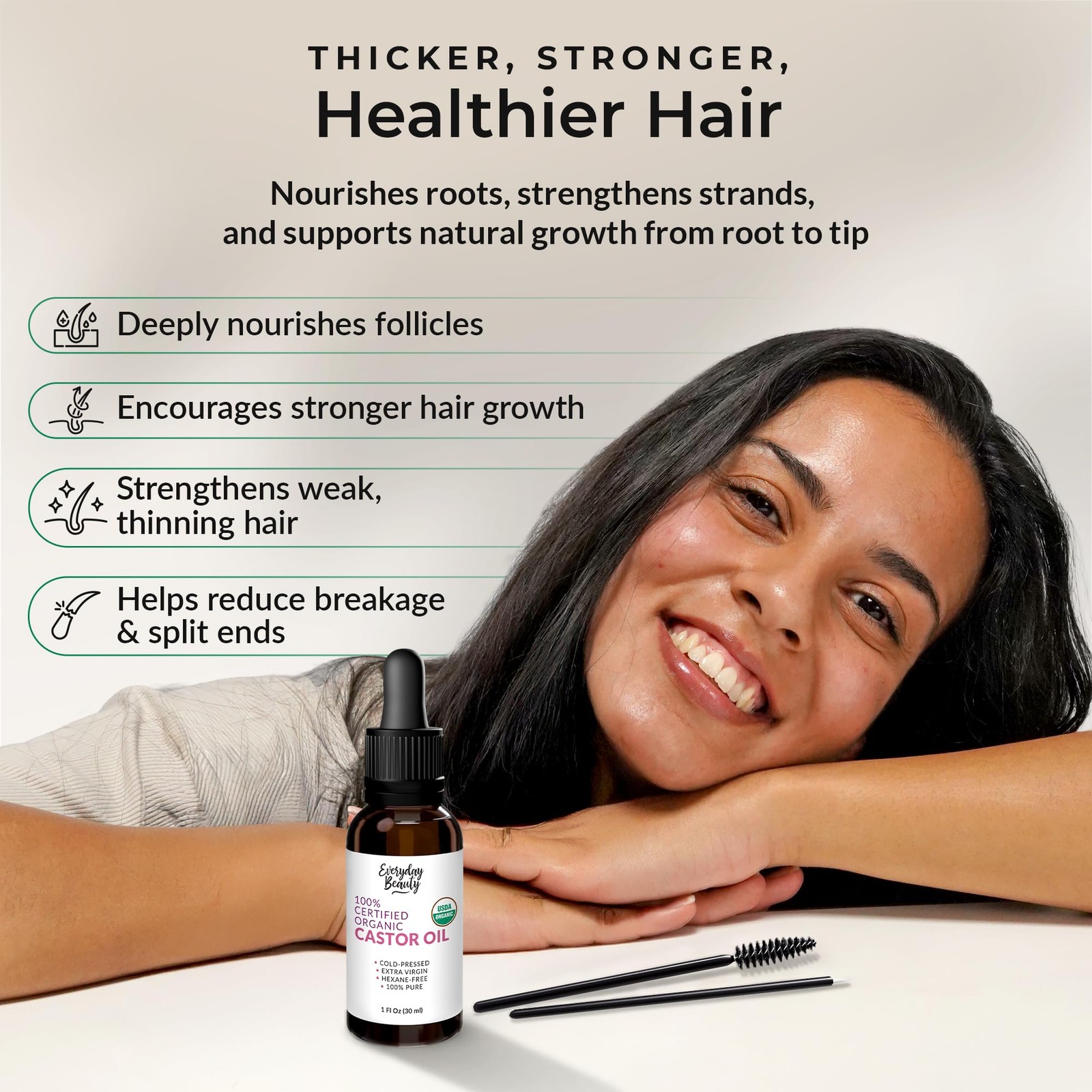 Organic Castor Oil – 100% Pure Certified USDA Organic, Cold Pressed & Hexane-Fre
