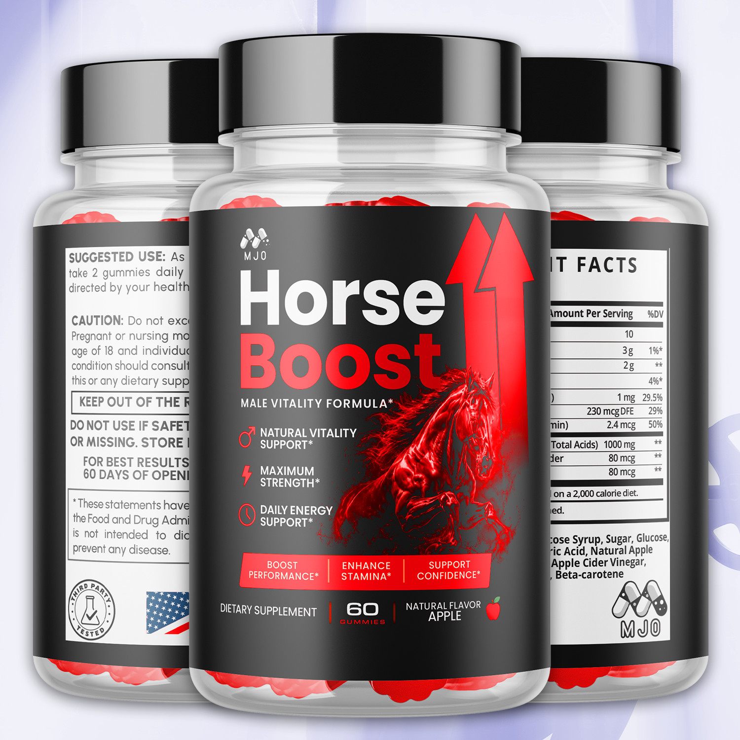 (1 Pack) Horse Boost Gummys Advanced Male Health Support HorseBoost 60 Gummies