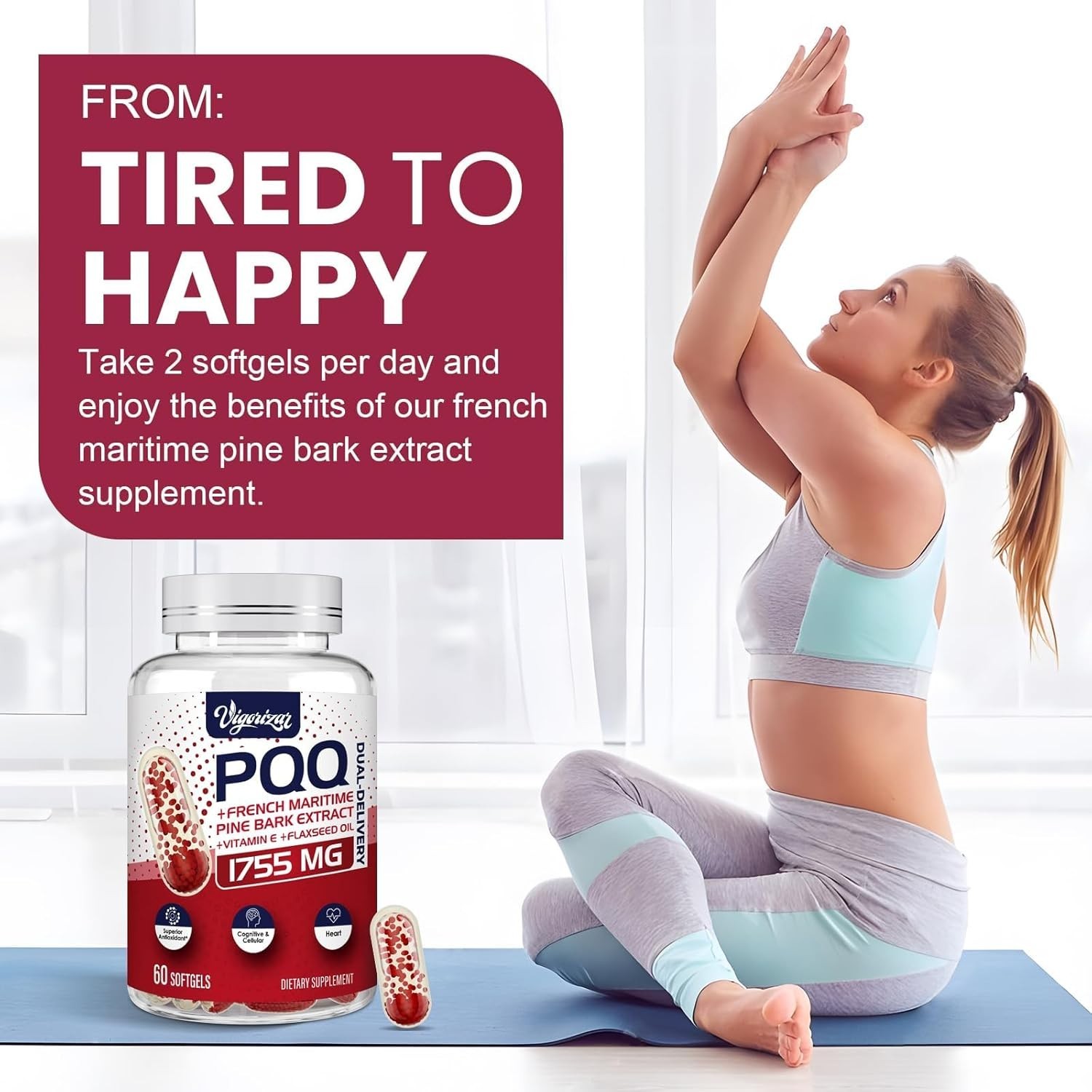 200 mg Pycnogeno with PQQ – French Maritime Extract for Heart & Vitality