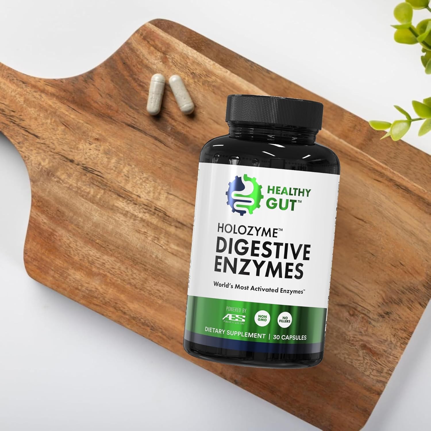 Digestive Enzymes-Healthy Gut HoloZyme Max Strength, 15 Servings-30 Count