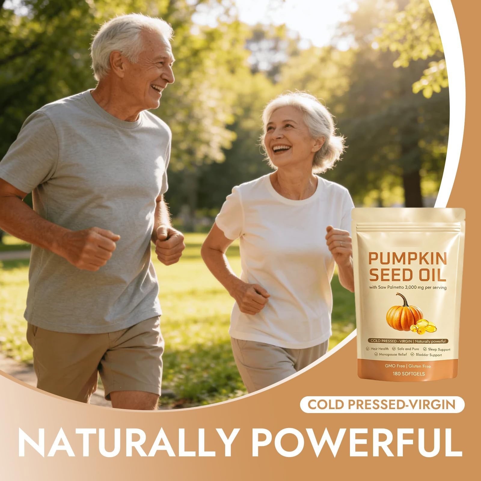 Pumpkin Seed Oil 3000mg Softgels | Cold Pressed Virgin | Saw Palmetto | 180Count