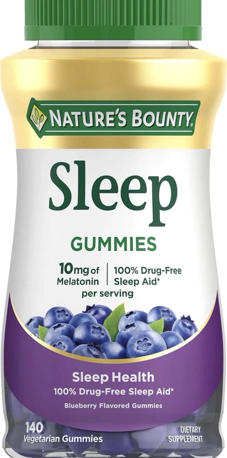 Nature’s Bounty Melatonin Gummies 10Mg, Blueberry Flavor , 140 Count x2 Bottles