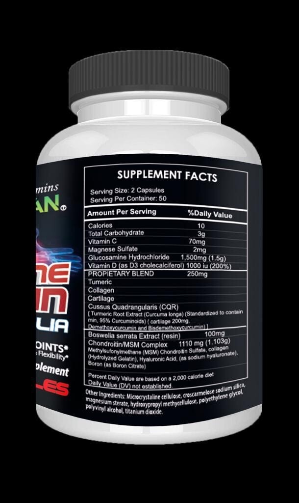 Glucosamine Chondroitin Turmeric MSM Boswellia Supports Occasional Joint relief
