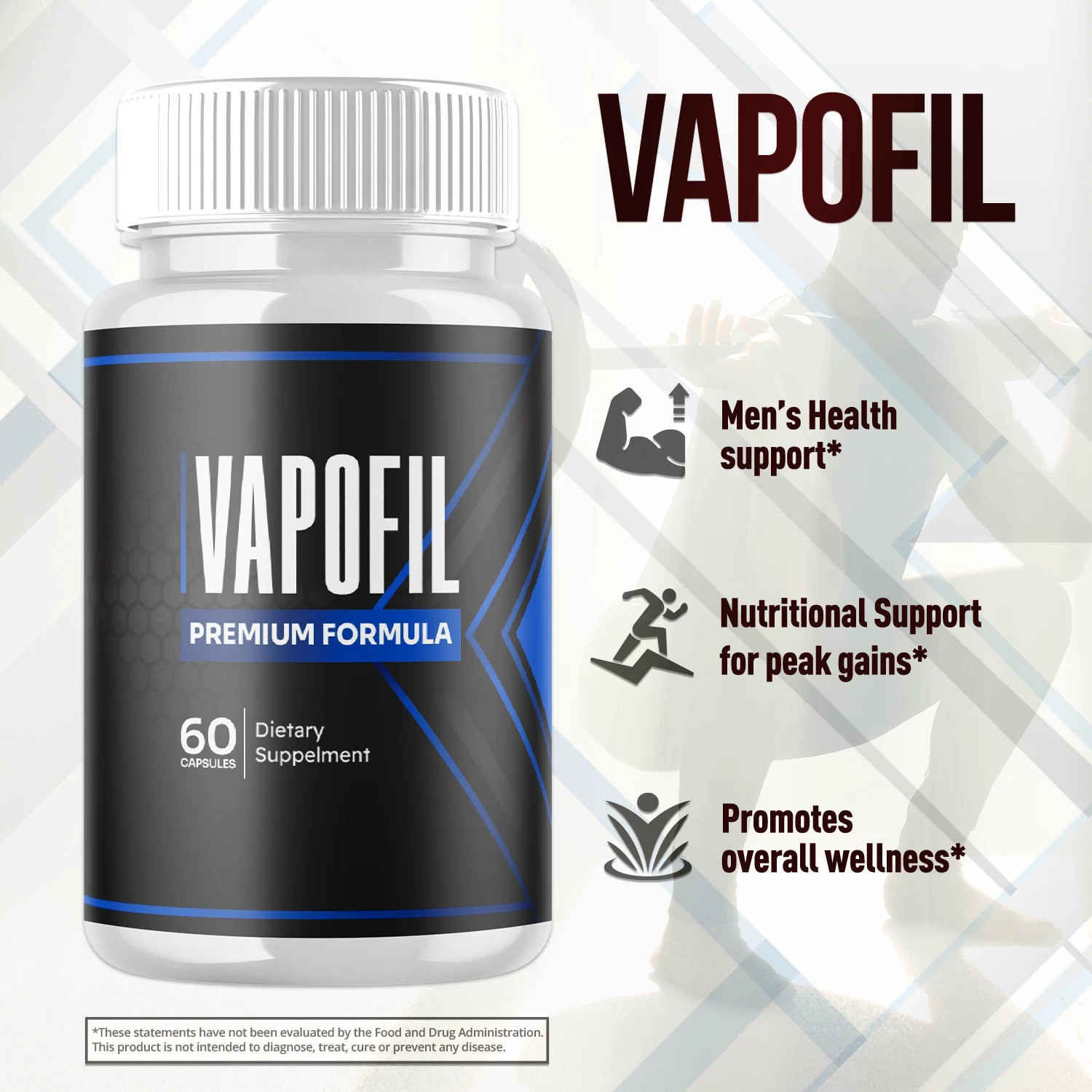 (3 Vapofil Pack) Advanced Male Pills Vapo Fil Suitable Formula Supplement 180 Ca