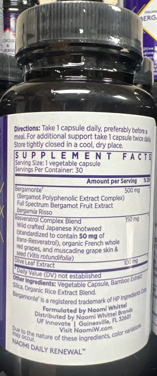 Naomi: Italian Citrus Bergamot – 30 Capsules – Exp 01/2026