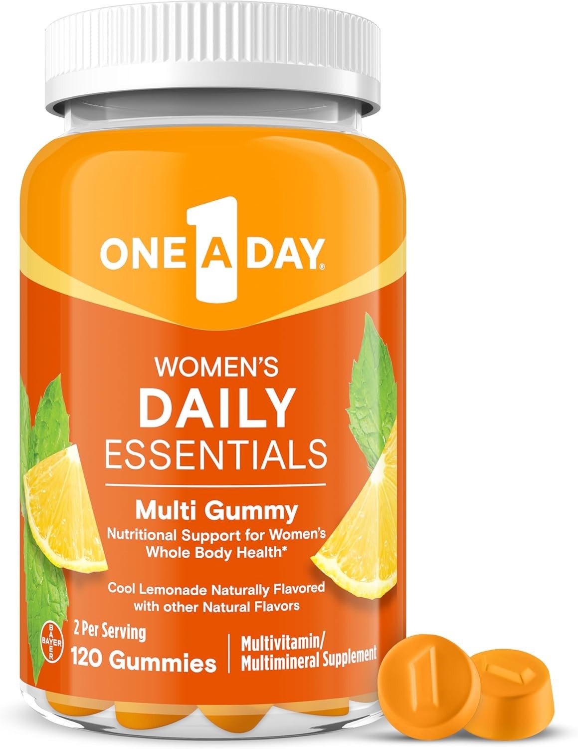One A Day Women’s Daily Essentials Multivitamin 120 Count (Pack of 1), Lemonade
