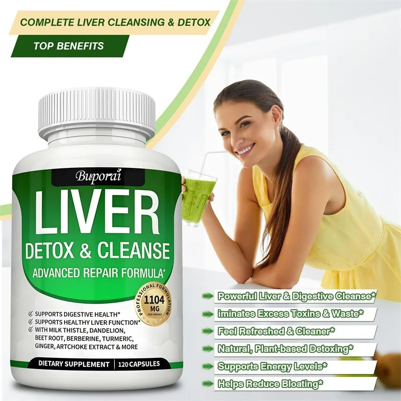 Liver Cleanse Detox Restorer 120pcs,Liver Health,Promote Digestion & Absorption